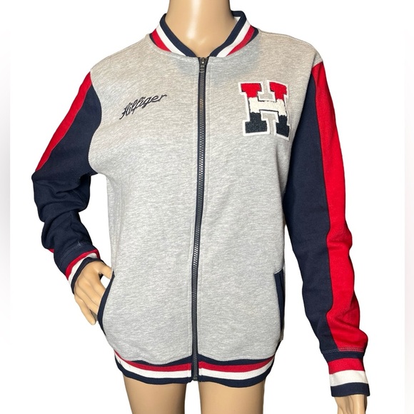 Tommy Hilfiger Letterman Varsity Sewn Letter H Soft Lined Jacket Sz Lge (16-18) - Picture 4 of 11